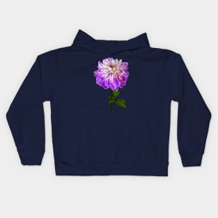 Pale Pink and White Dahlia Kids Hoodie